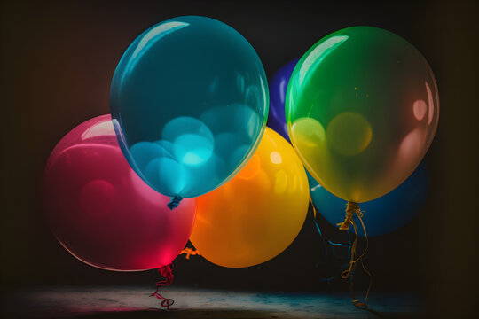Colored Party Balloons Holi Birthday Party Colors