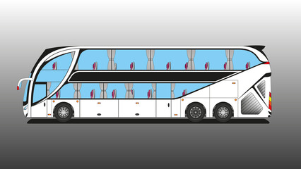 Obraz na płótnie Canvas Realistic Bus Side View