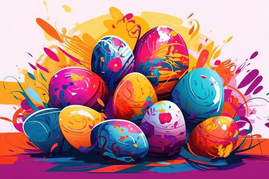 Beautiful colorful easter eggs