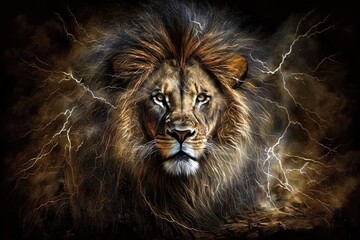 Naklejka premium The Power of a Lion 