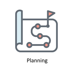 Planning Vector Fill outline Icons. Simple stock illustration stock