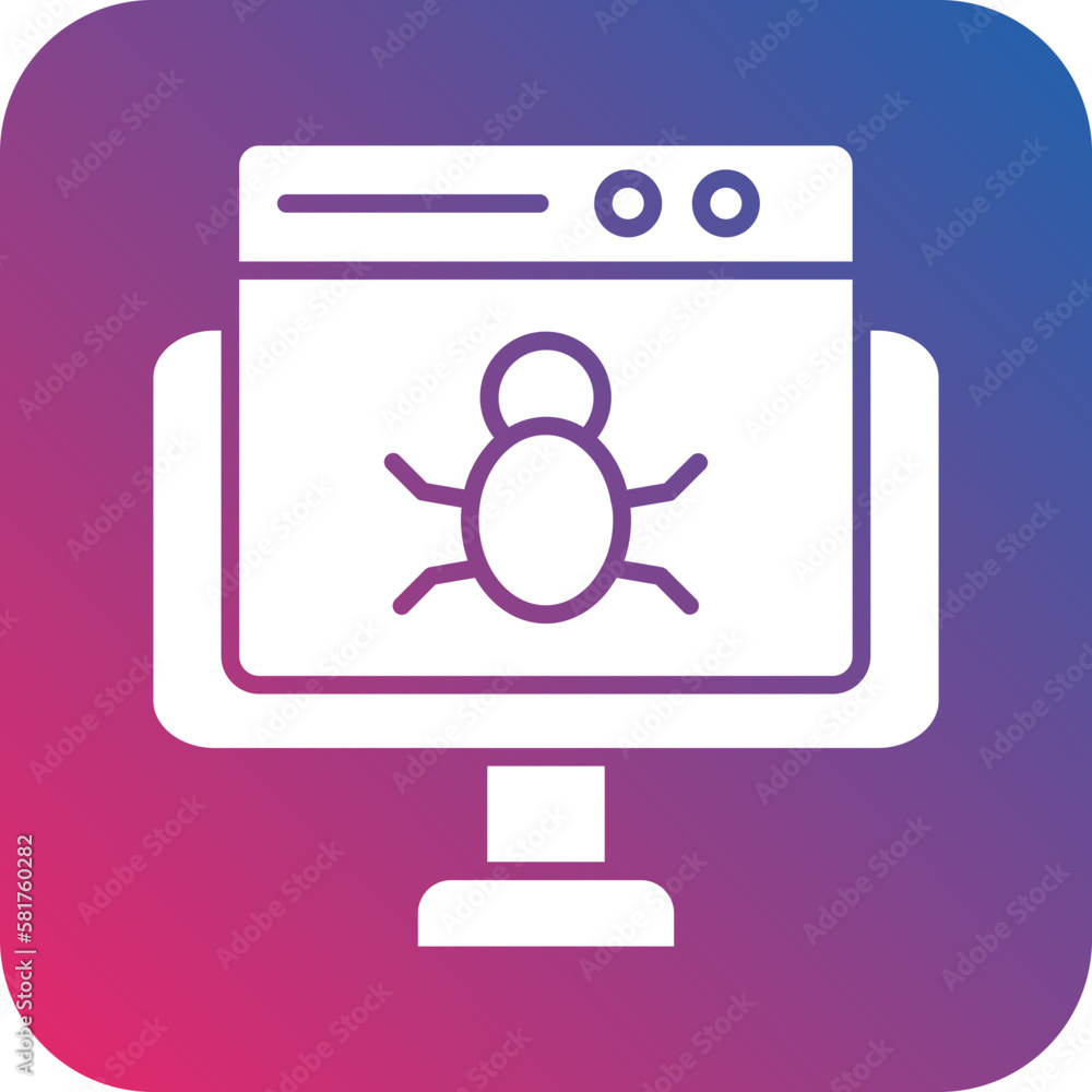 Aufkleber vector design website bug icon style