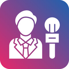 Vector Design Male Journalist Icon Style