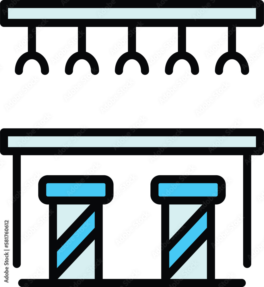 Poster bar counter icon. outline bar counter vector icon for web design isolated on white background color 