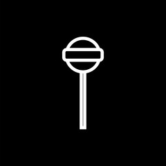  Lollipop icon isolated on black background.