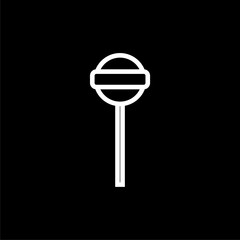  Lollipop icon isolated on black background.