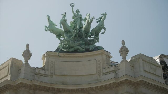 Sculpture immortalit&eacute; devan&ccedil;ant le temps from the grand palace in Paris, close up