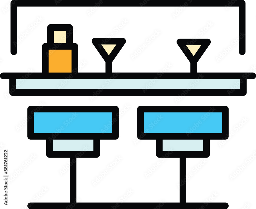 Poster street bar counter icon. outline street bar counter vector icon for web design isolated on white bac