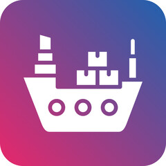 Vector Design Cargo Ship Icon Style