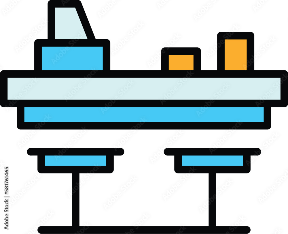 Aufkleber drink shop counter icon. outline drink shop counter vector icon for web design isolated on white bac