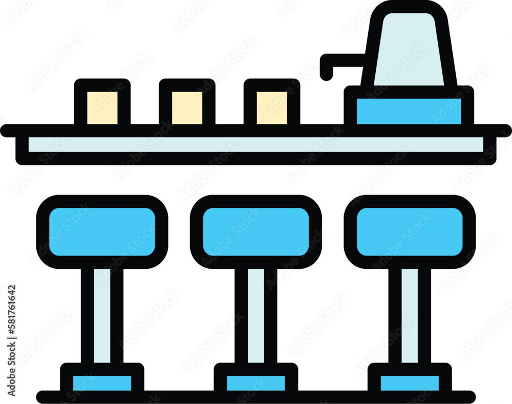 Poster beverage counter icon. outline beverage counter vector icon for web design isolated on white backgro