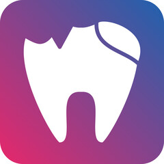 Vector Design Tooth Decayed Icon Style