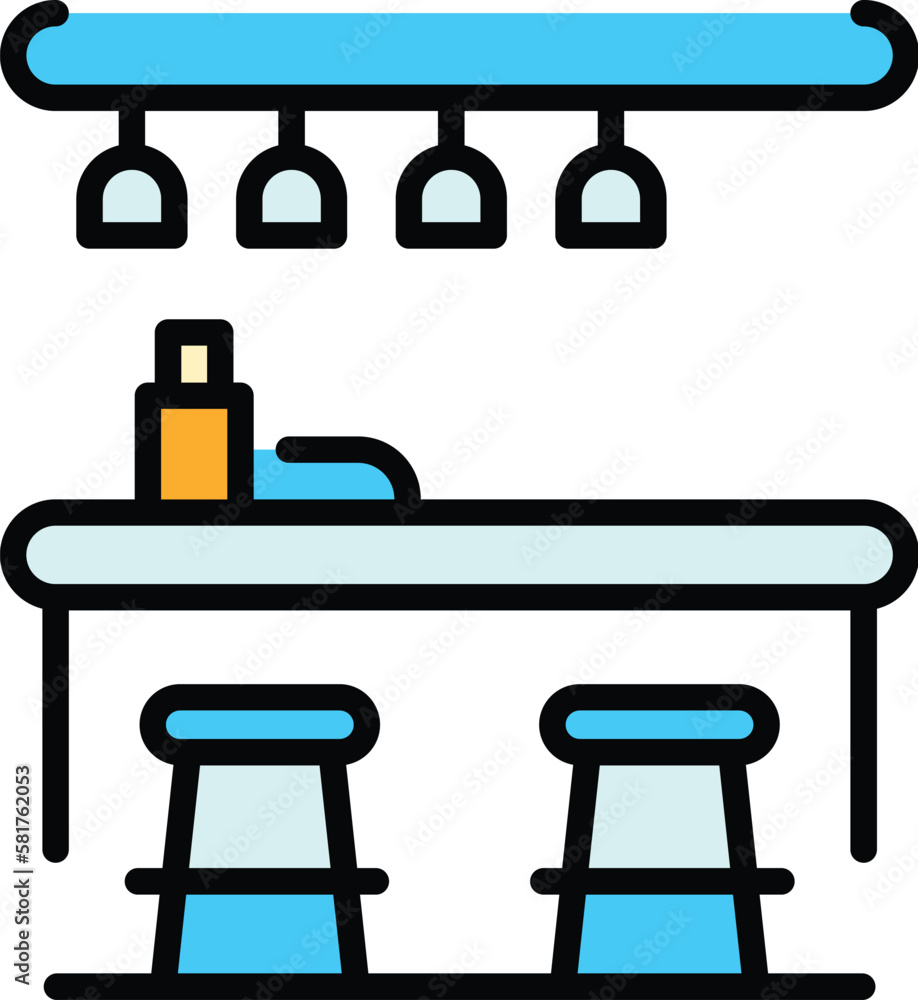 Aufkleber cocktail counter icon. outline cocktail counter vector icon for web design isolated on white backgro