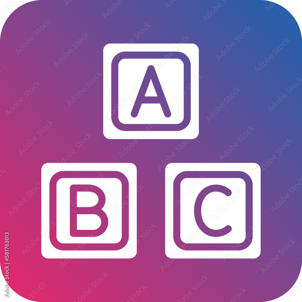 Poster vector design abc blocks icon style