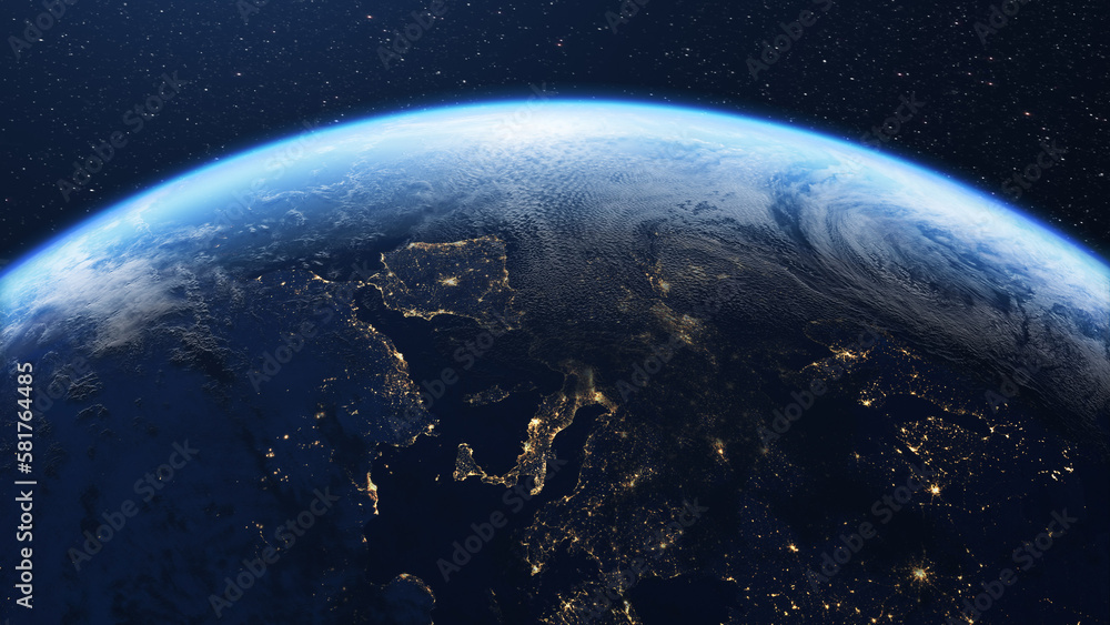 Canvas Prints europe and planet earth seen from outer space