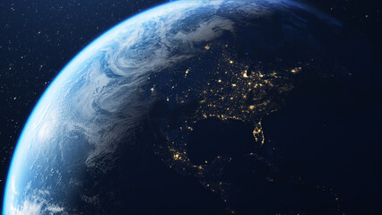 North america and planet earth seen from space