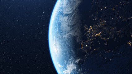 europe and planet earth seen from space - obrazy, fototapety, plakaty