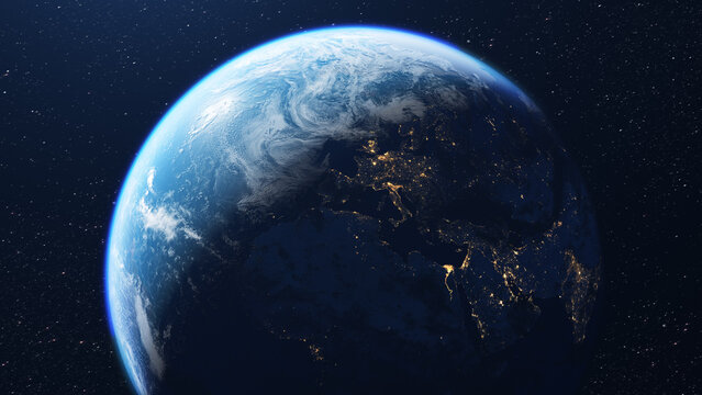 Europe and planet earth seen from outer space