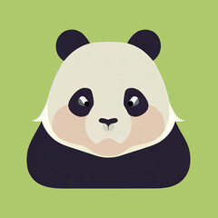 Panda muzzle flat illustration. Simple panda icon. Panda bear sticker. AI-generated