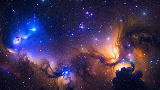 Beautiful nebula in the deep of space in 4K
