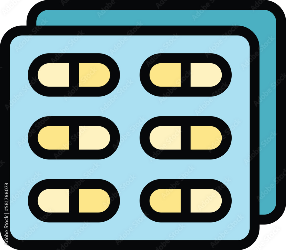 Aufkleber pills package icon. outline pills package vector icon for web design isolated on white background co