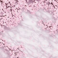 Cherry blossom, Sakura, Pink background, Generative AI