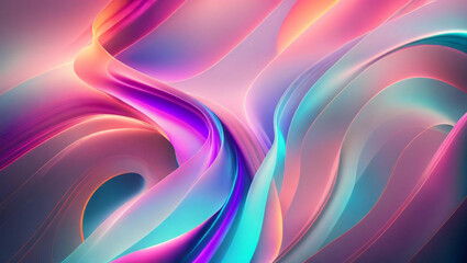 Fototapeta premium Generative AI, generative and AI background with wavy lines offers a whimsical and organic feel to any artwork. Its abstract and surreal nature can evoke various emotions and offer a memorable effect.