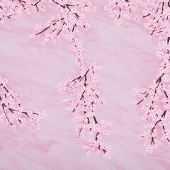 Cherry blossom, Sakura, Pink background, Generative AI
