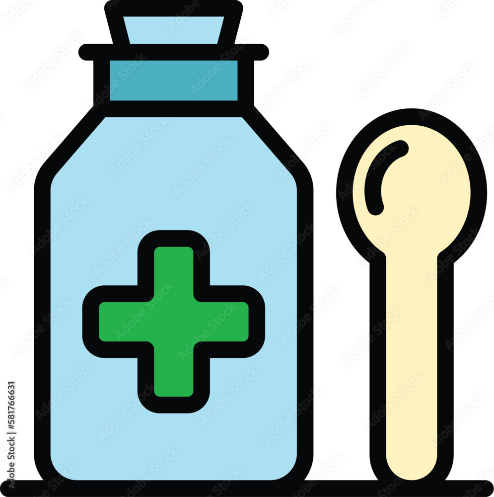 Aufkleber cough syrup icon. outline cough syrup vector icon for web design isolated on white background color 
