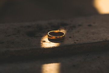 wedding rings on the table. Shadow. Photo. Background. Ring. 