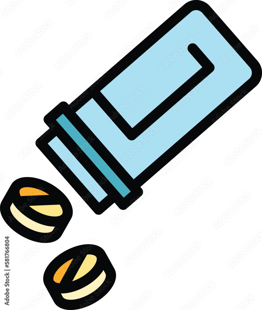 Aufkleber tablets bottle icon. outline tablets bottle vector icon for web design isolated on white background 
