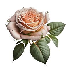 Alba rose  - Transparent Background. Generative AI