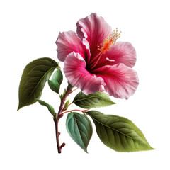 Fototapeta premium China rose - Transparent Background. Generative AI