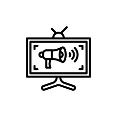 TV Advertising icon in vector. Illustration