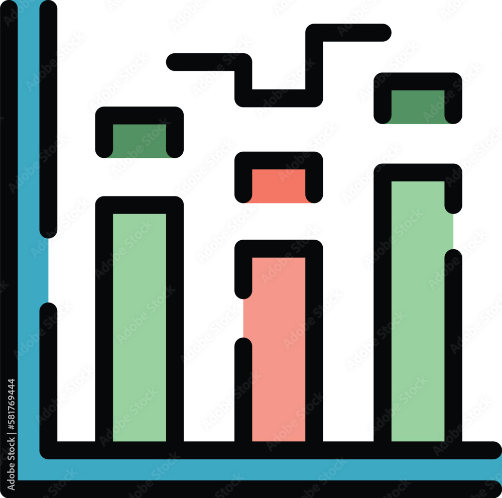 Poster business bar chart icon. outline business bar chart vector icon for web design isolated on white bac