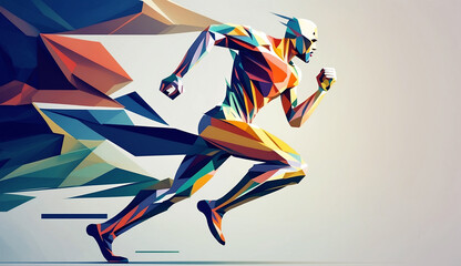 Runner who starts running in a hurry to the future.  Generative AI