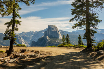 Dirt Road Winds Around Corner Below Half Dome