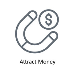 Attract Money Vector  outline Icons. Simple stock illustration stock