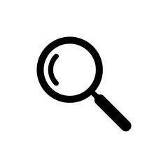 Search magnifying glass icon symbol, flat design.