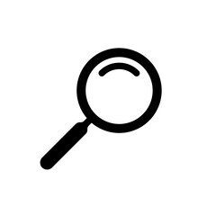 Search magnifying glass icon symbol, flat design.