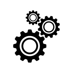 Setting gears icon. Cogwheel group, flat design.