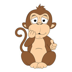 cute monkey animal cartoon illustration