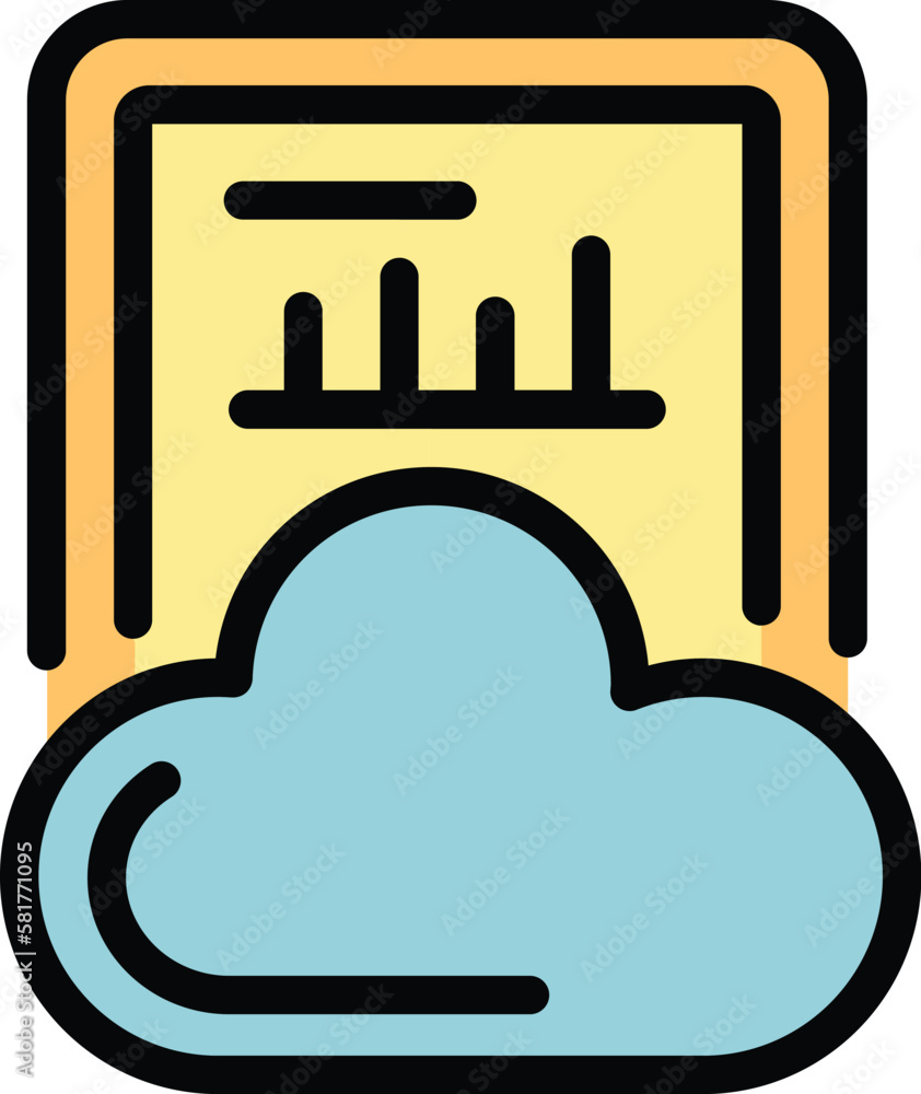 Poster cloud report icon. outline cloud report vector icon for web design isolated on white background colo