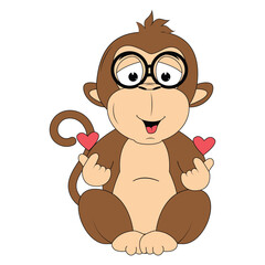 Fototapeta premium cute monkey animal cartoon illustration