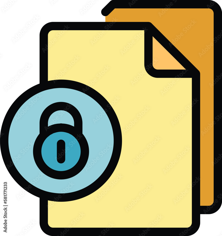 Poster secured reports icon. outline secured reports vector icon for web design isolated on white backgroun