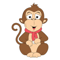 cute monkey animal cartoon illustration