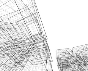 architectural sketch of a building