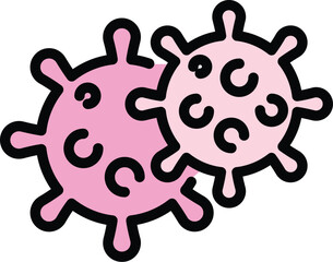 Covid virus icon. Outline Covid virus vector icon for web design isolated on white background color flat