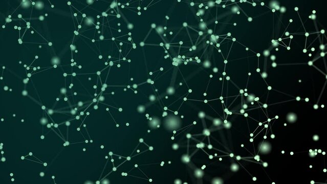 3d rendered abstract plexus shapes. Connection and web concept. Digital, communication and technology background with lines and dots. 4K