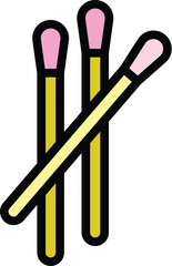 Covid test wood sticks icon. Outline Covid test wood sticks vector icon for web design isolated on white background color flat